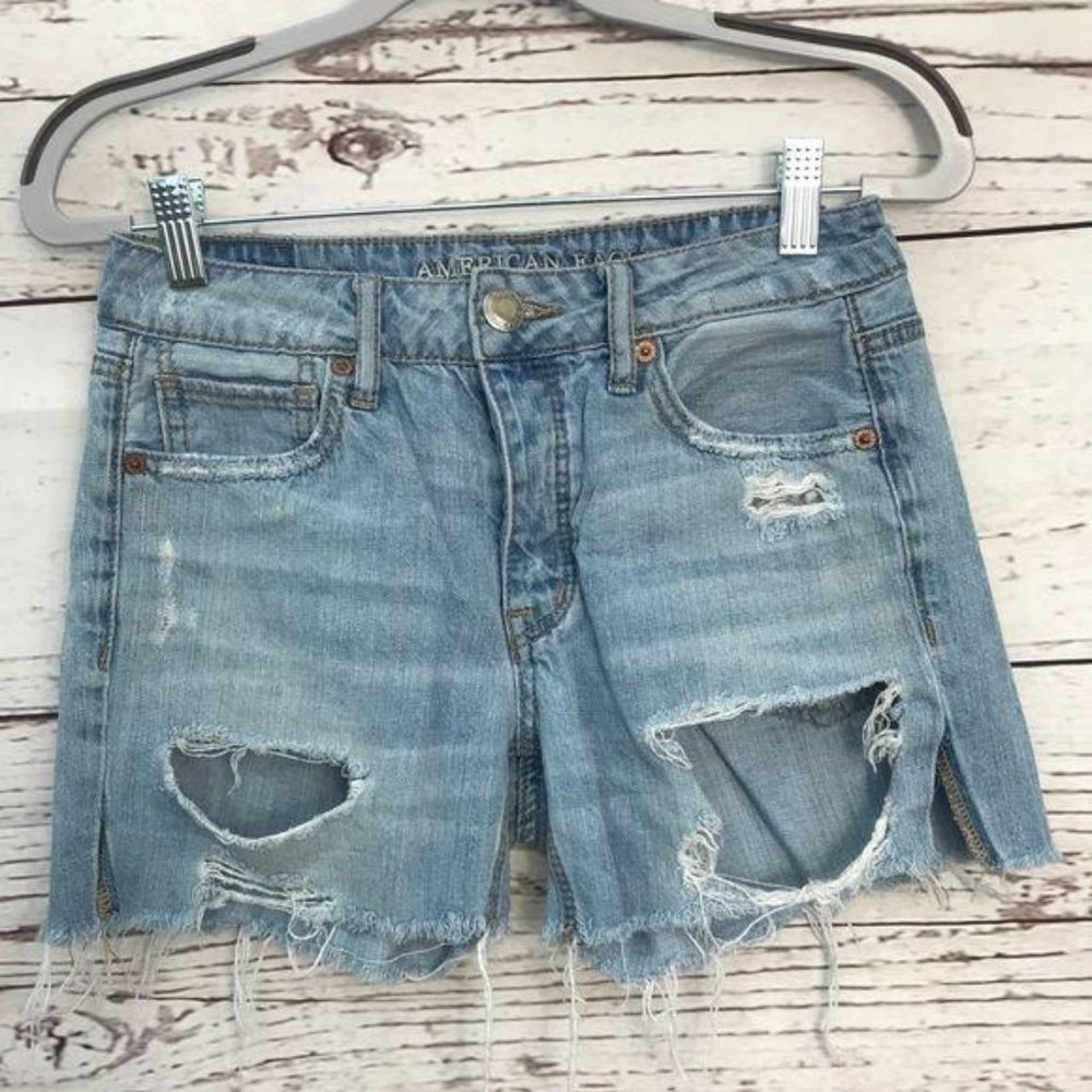 American Eagle Tomgirl Button Fly Denim Shorts